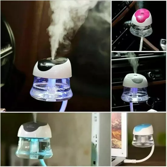 Mini Car Air Humidifier Diffuser Essential Oil Ultrasonic Aroma Mist Purifier