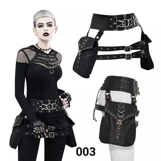 Rock PU Leather Shoulder Motorcycle Skull Bag Waist Pack Bag Handbag Leg Purse