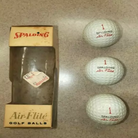 1960 VINTAGE SPALDING AIR-FLITE SLEEVE OF GOLF BALLS MADE IN CANADA