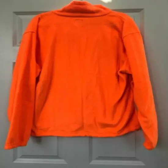 Wood' N Trail Large Fleece Zip Up Jacket Bright Blaze Orange Hunting 