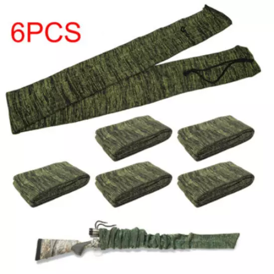 6Pcs 54'' Gun Sock Rifle Shotgun Green Gun Socks Hunting Storage Case Tactical