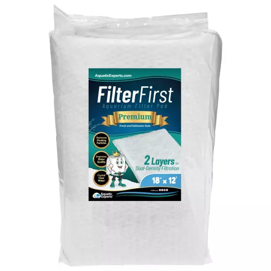 FilterFirst Premium True Dual Density Filter Roll For Aquarium - 3/4" - 1" Thick