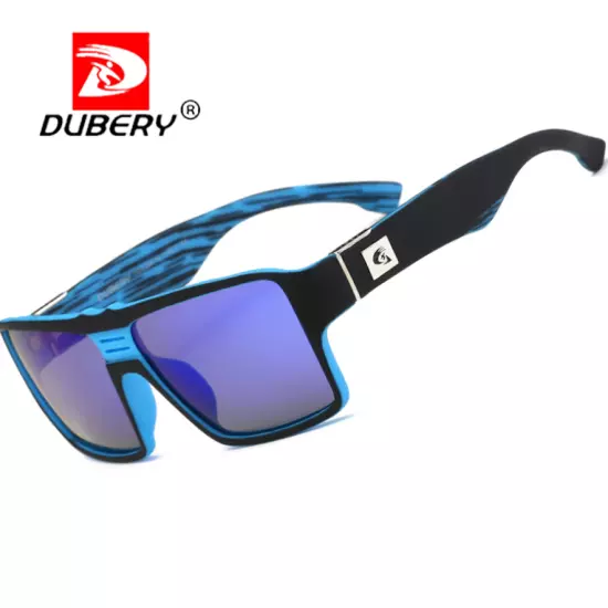 DUBERY Men Polarized Square Sunglasses Oversize Driving Fishing Sport Glasses 