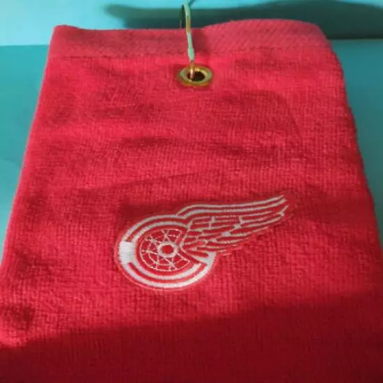 Detroit RED WINGS Golf Towel Grommeted 100% Cotton Terry Velour ~ NEW