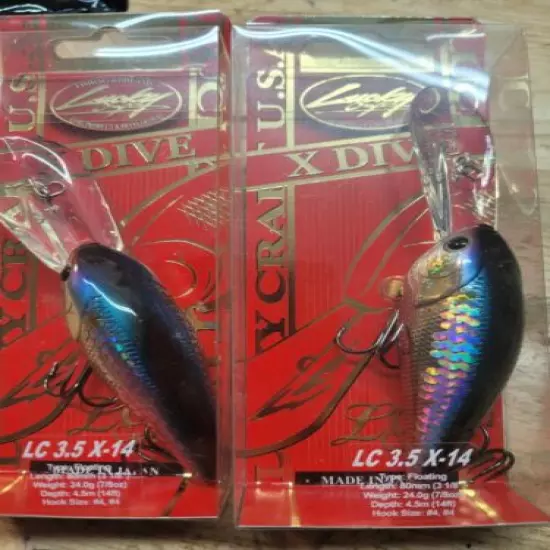 lucky craft lc 3.5x14 floating 3 1/8" 7/8oz dives to 14' bass crankbait