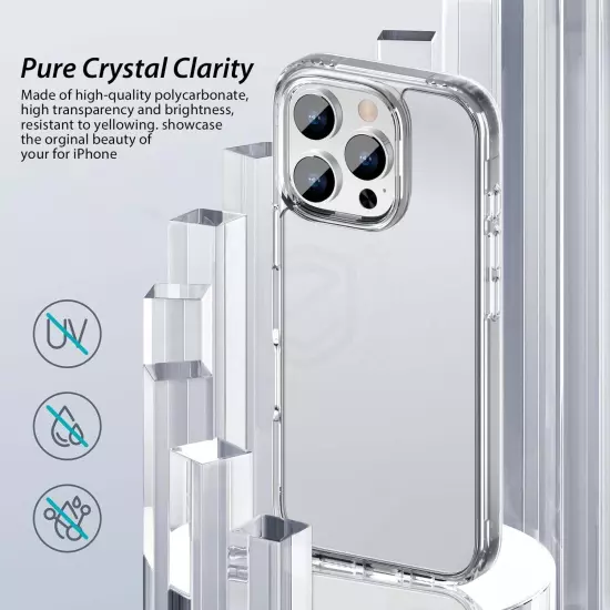 iPhone 16 Pro Max Plus Case Crystal Clear Anti-Yellow Hard Shockproof For Apple