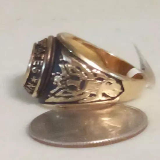 Vintage United States Veteran Ring Gold Tone Stainless Steel Size 11 A8