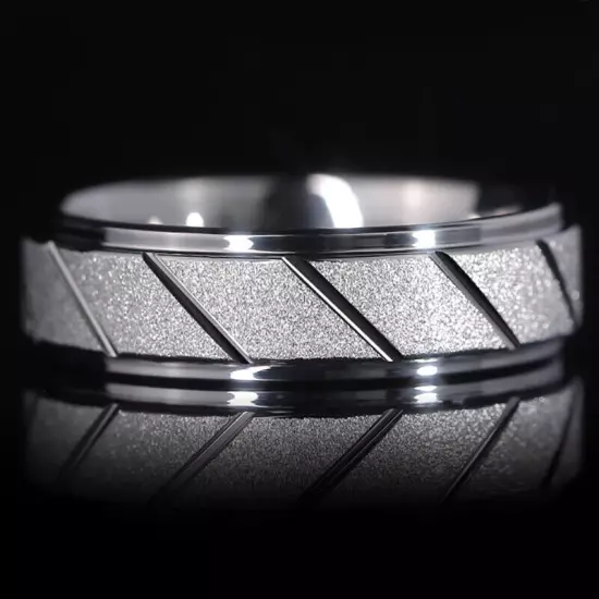 Tungsten Carbide Stainless Steel Band Ring Silver Band Rings For Mens Womens