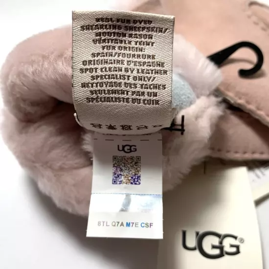 Ugg Classic Tasman Gloves Sheepskin Shearling Leather Pink Cloud Size Large