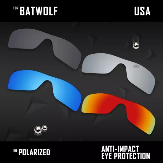 Anti Scratch Polarized Replacement Lenses for-Oakley Batwolf OO9101 Options