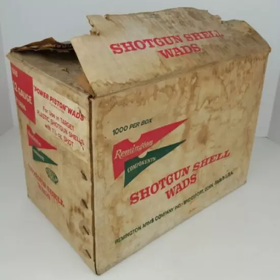 Remington 12 Gauge Power Piston Shotgun Shell Wads Empty Cardboard Case Box