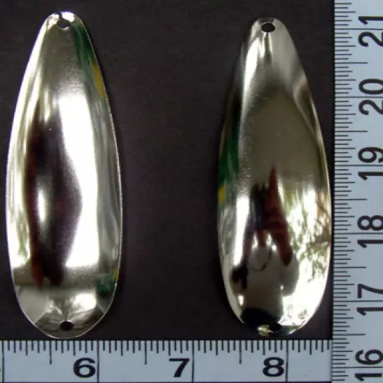  Nickel Plated (4 3/4") Smooth, Hex, Hammered, Spoon Blanks .025 Walleye Candy