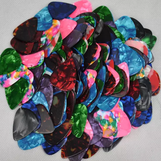 Lots of 100 pcs Medium 0.71mm Blank guitar picks Celluloid Assorted Colors B