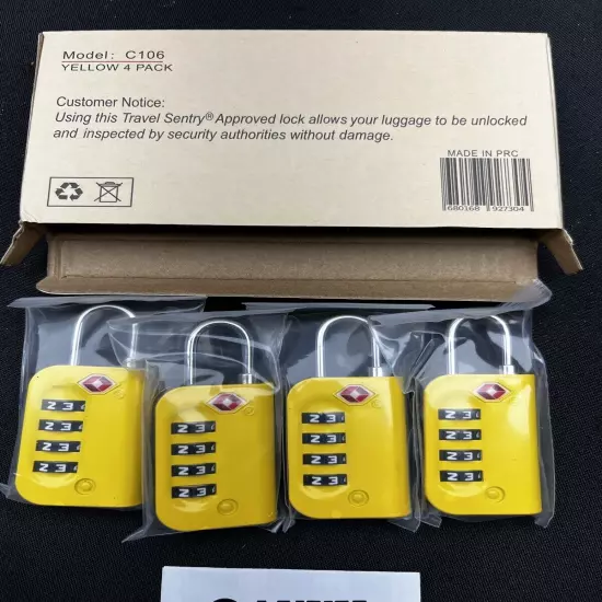 Anvil TSA Approved Luggage Lock - 4 Digit Combination Padlocks, Model C106, C14