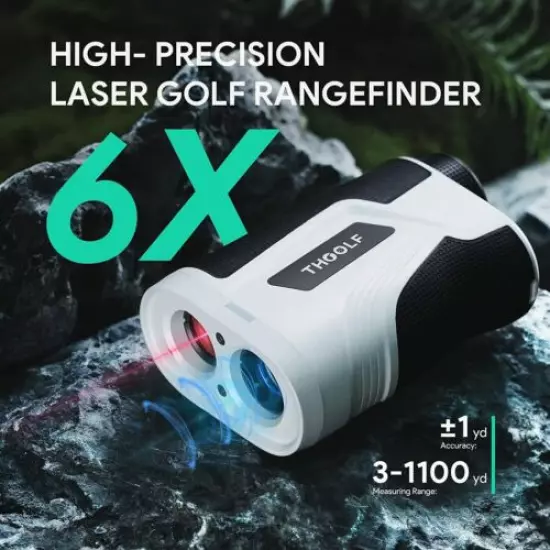 THGOLF 3- 1100 Yards Golf Hunting Laser Rangefinder 6X Magnification with Slope