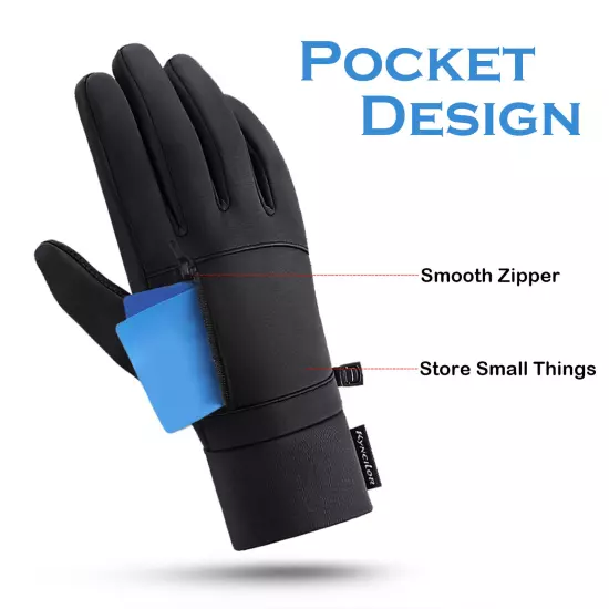 Men Winter Waterproof Touchscreen Pocket -Slip Fleece Thermal F5F9