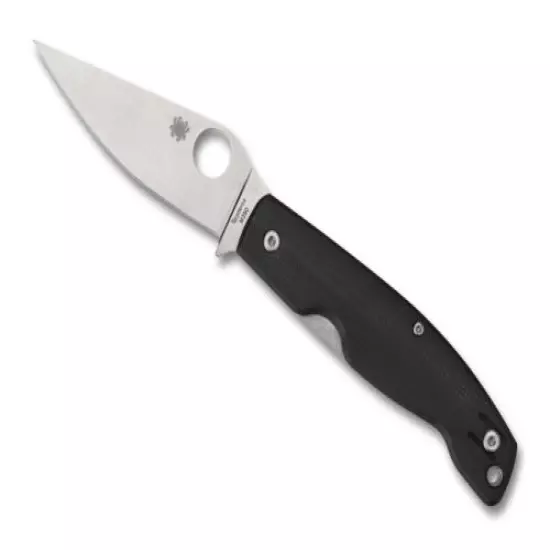 Spyderco C257GP Pattadese Black G-10 M390 PlainEdge Knife