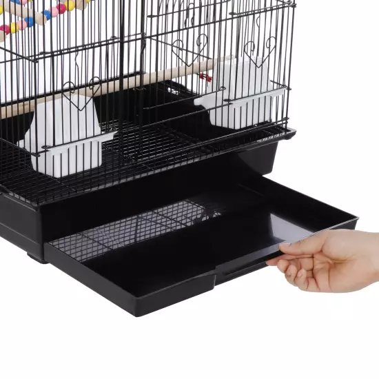 Multiple Sizes Rolling Bird Cage for Small Parrot Cockatiel Parakeet Cage Play