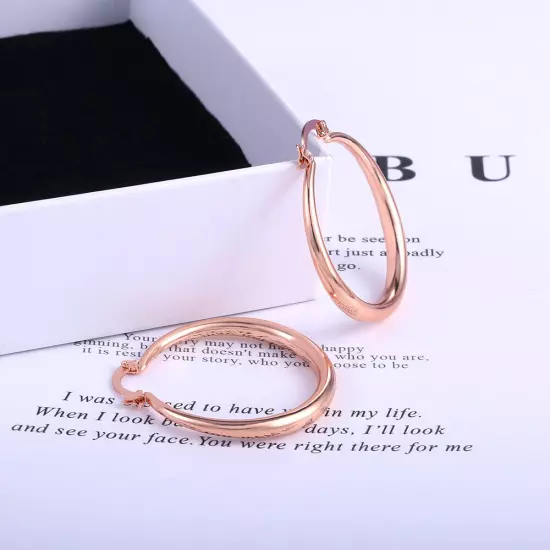 Anniversary Women Jewelry Creative 925 Silver,Gold,Rose Gold Hoop Earring