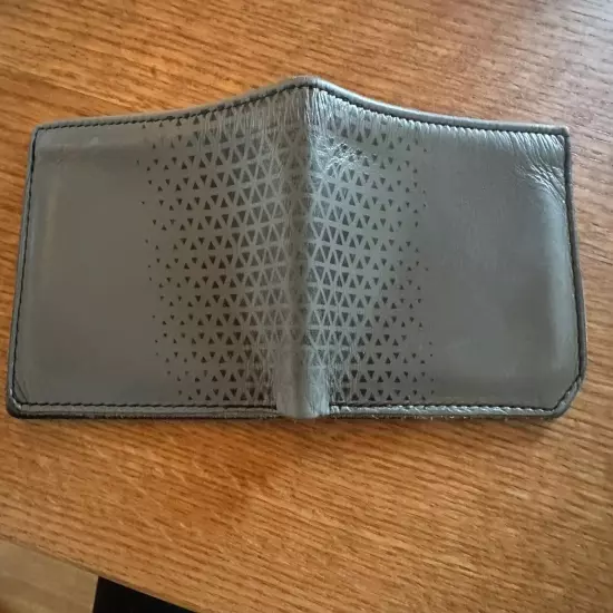 Handmade Grey & Black Geometric Men’s Wallet Leather Used 