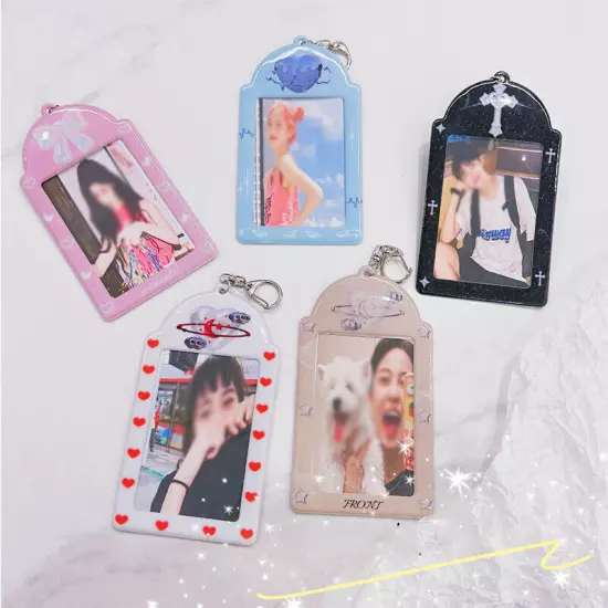 Cute Photocard Holder Idol Photo Case ID Card Cover Keychain Bag Pendant `