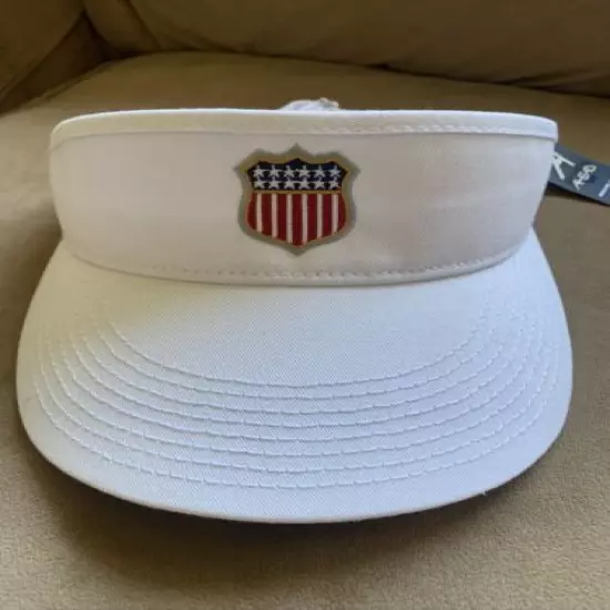 Scotty Cameron Gallery USA SHIELD EMBROIDERED VISOR WHITE *NWT* Adjustable