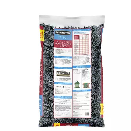 Pennington Select Black Oil Sunflower Seed Dry Wild Bird Feed, 40 lb. Bag, 1 Pac