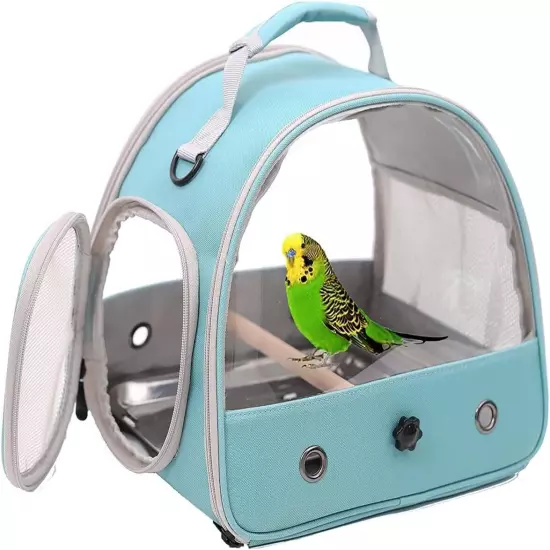 Small Bird Travel Cage Portable Carrier Standing Perch Stainless Steel Tray NEW