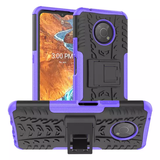 For Nokia G300 Case Rugged Shockproof Kickstand Phone Cover + Screen Protector