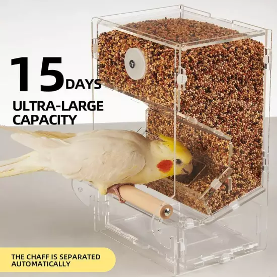 Auto Bird Feeder-Cup No Mess Bowl Cage Automatic Feeding ParrotCockatiel= R4O1