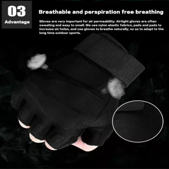 Tactical Gloves Military Fingerless Gloves Motorcycle Hunting Shooting Gloves