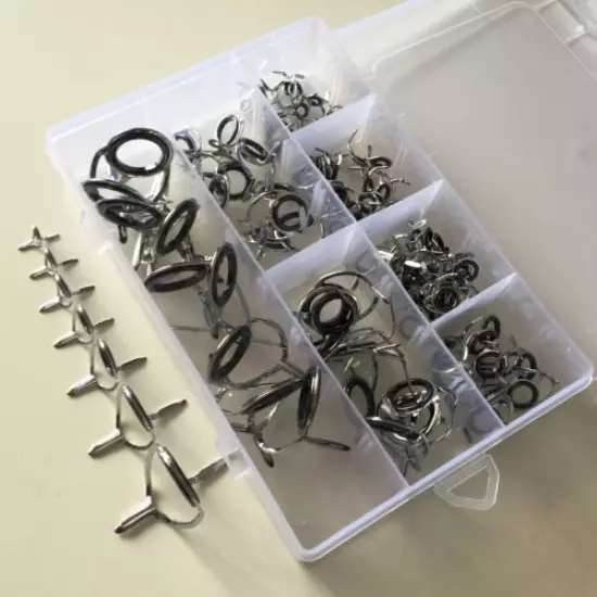 SALE Rod Repair Kit 100Pcs Mixed Size Fishing Rod Guides Line Rings For Building