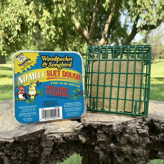 C & S Products No- Melt Suet Dough Woodpecker & Songbird Wild Bird Food, 10 oz-