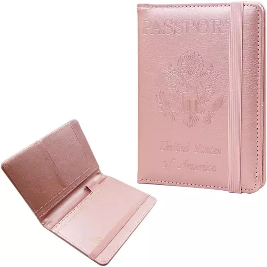 Premium Leather Passport Holder Covers Case, Waterproof Rfid Blocking Travel Wal