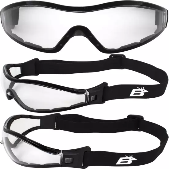 2 Pairs of Eyewear Boogie Foam Padded Motorcycle Ski Skydiving Z87.1 Safe