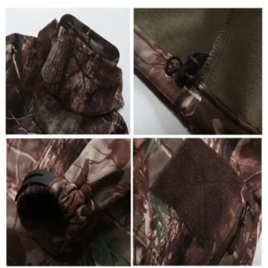 Men Hooded Coat Long Sleeve Jacket Pants Outdoor Hunting Camouflage Waterproof