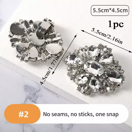 Diamante Rhinestone Shoe Clips Charms Buckle Removable Crystal Shoe Decoration