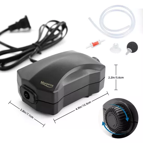 Aquarium Air Pump,Air Pump for Fish Tank Air Bubbler 1 Outlet,Adjustable Air ...