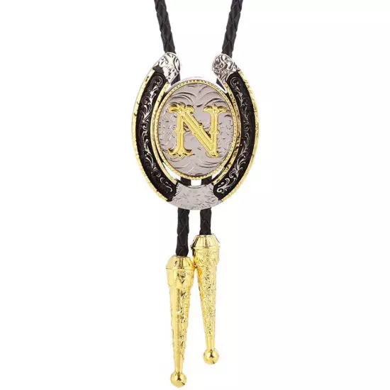 Bolo Tie for Men- Golden Initial Letter A to Z Western Cowboy Bolo Tie for Women