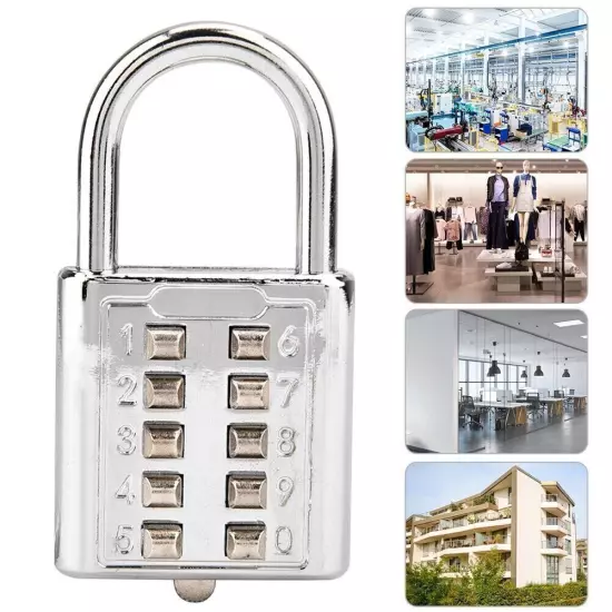 10-digit Push Button Combination Password Padlock Blind Button Padlock