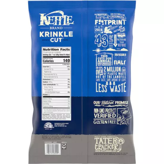 Kettle Foods Krinkle Cut Salt & Pepper, 13 Ounces, 9 Per Case