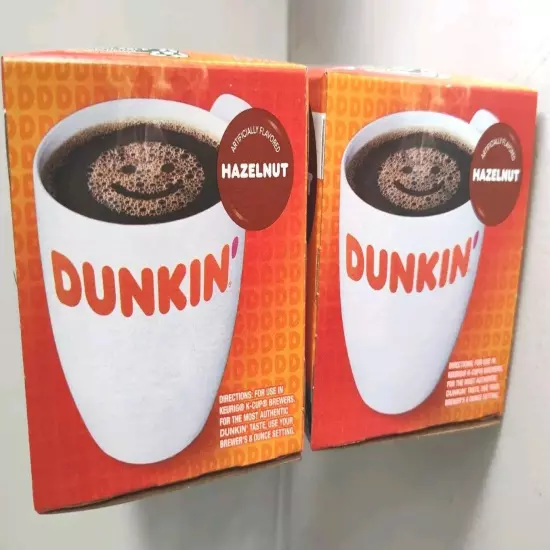 Dunkin' Donuts Hazelnut Flavored Coffee K-Cup Pods 2 Boxes – 10 Count Each