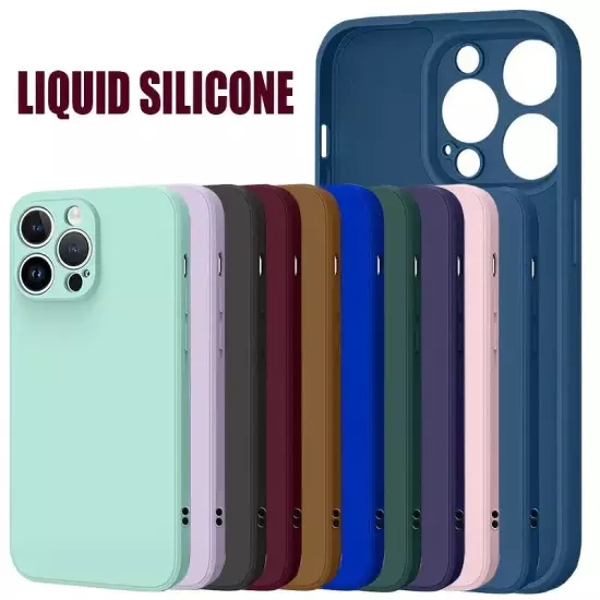 For iPhone 16 15 Pro Max 14 13 12 11 Shockproof Liquid Silicone Case Phone Cover