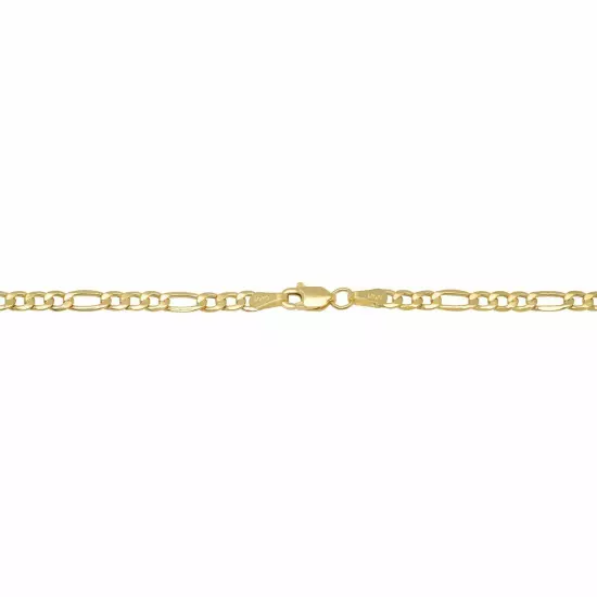 BRAND NEW 10k Yellow 3.5mm-5.5mm Gold Figaro Link Chain Necklace Bracelet Hollow