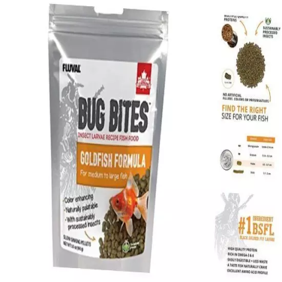  Bug Bites Goldfish Fish Food, Granules for Small to 3.5 Ounce (Pack of 1)