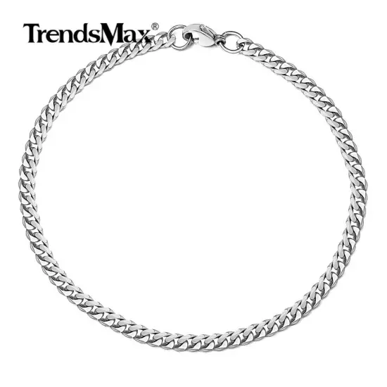 Men's Chain 3/5/7/9/11mm Stainless Steel Bracelet Silver Curb Cuban Link 7-11"