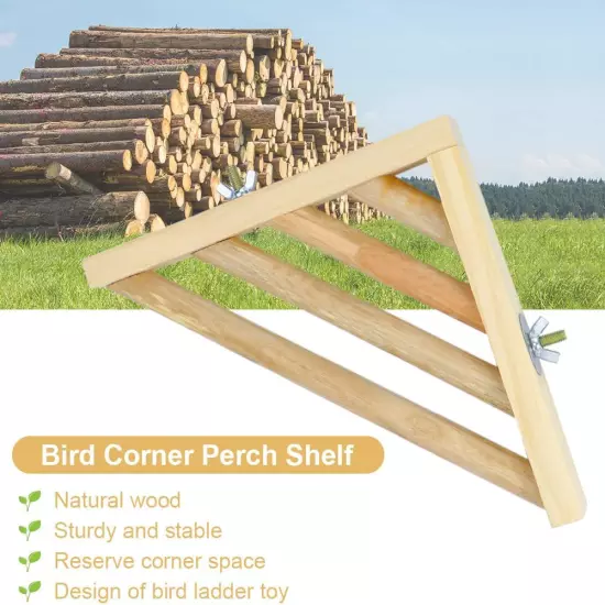 Litewoo Bird Perch Corner Platform Stand Shelf for Birds Budgie Parakeet Cockati