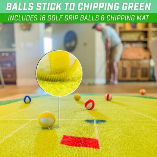 GoSports Chip Nâ Stick Golf Game - Includes 16 Grip Golf balls, & Chipping Mat