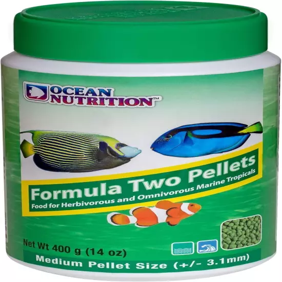 Ocean Nutrition Formula Two Pellets 14-Ounces (400 Grams) Jar - Medium Pellet Si