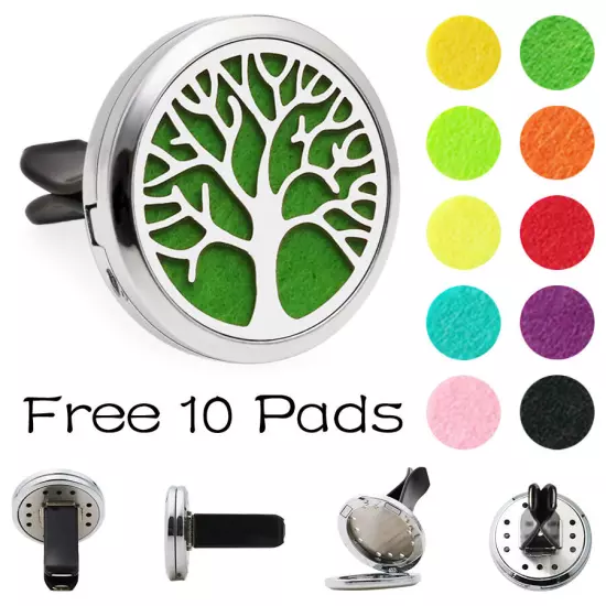 Car Diffuser Vent Clip Air Freshener Essential Oil Aroma diffuser Locket 10Pads 